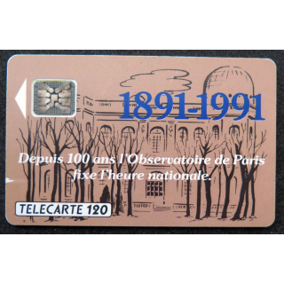 Carte téléphonique télécarte 120 unités 1891 - 1991 Observatoire de Paris