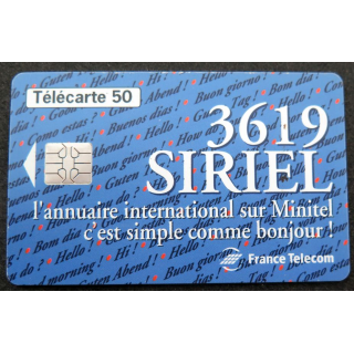 Carte téléphonique télécarte 50 unités 3619 SIRIEL