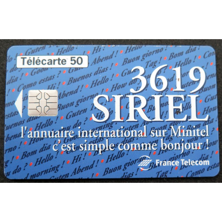 Carte téléphonique télécarte 50 unités 3619 SIRIEL