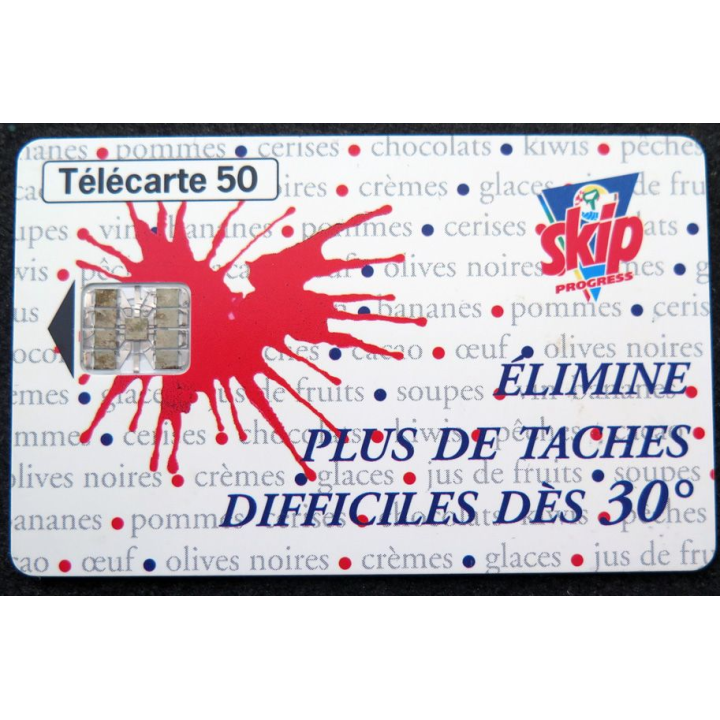Carte téléphonique télécarte 50 Skip élimine plus de taches