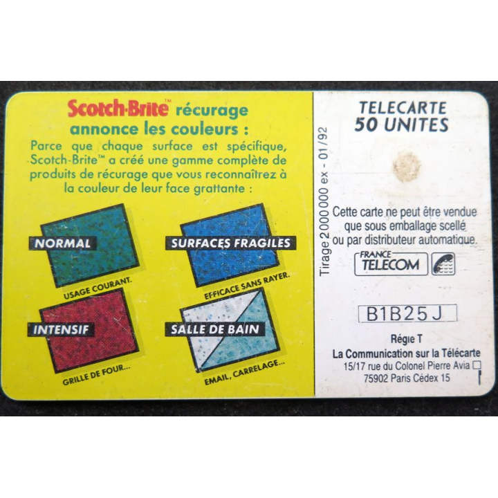 Carte téléphonique télécarte 50 Scotch-Brite