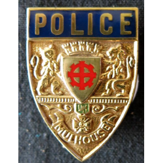 POLICE : insigne métallique de la Police nationale de la ville Mulhouse de fabrication Drago Paris