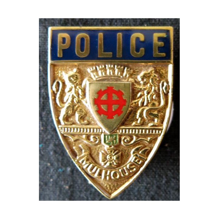 POLICE : insigne métallique de la Police nationale de la ville Mulhouse de fabrication Drago Paris