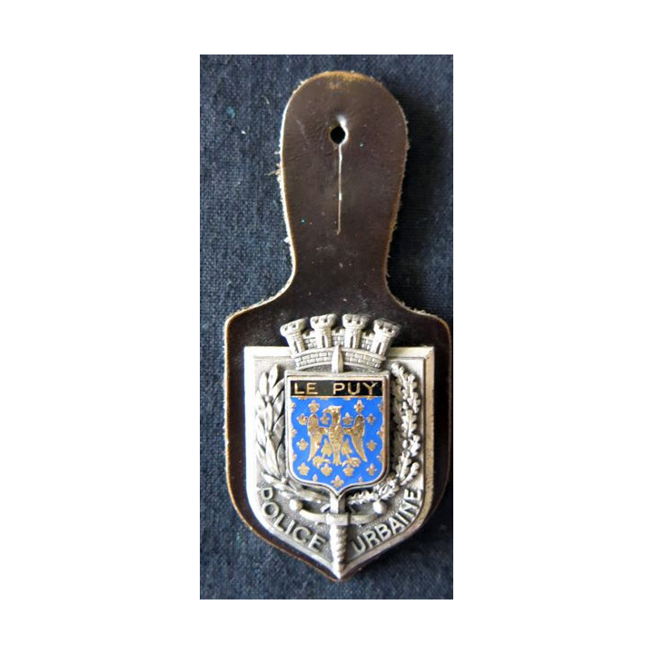 POLICE : insigne métallique de la Police urbaine de la ville Le Puy de fabrication Delsart Sens