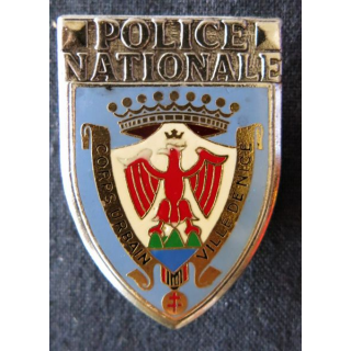 POLICE : insigne métallique de la Police nationale, corps urbain de la ville de Nice fabrication Drago Paris