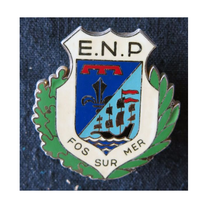 POLICE : insigne métallique de l'Ecole nationale de Police de Fos sur Mer type 2 de fabrication Delsart