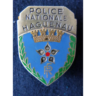 POLICE : insigne métallique de la Police nationale de la ville de Haguenau de fabrication Drago Paris