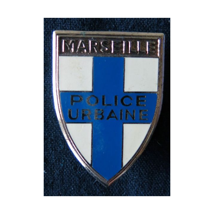 POLICE : insigne métallique de la Police urbaine de la ville de Marseille de fabrication Drago Paris