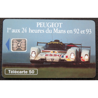Carte téléphonique télécarte 50 Peugeot 1° aux 24 heures du Mans