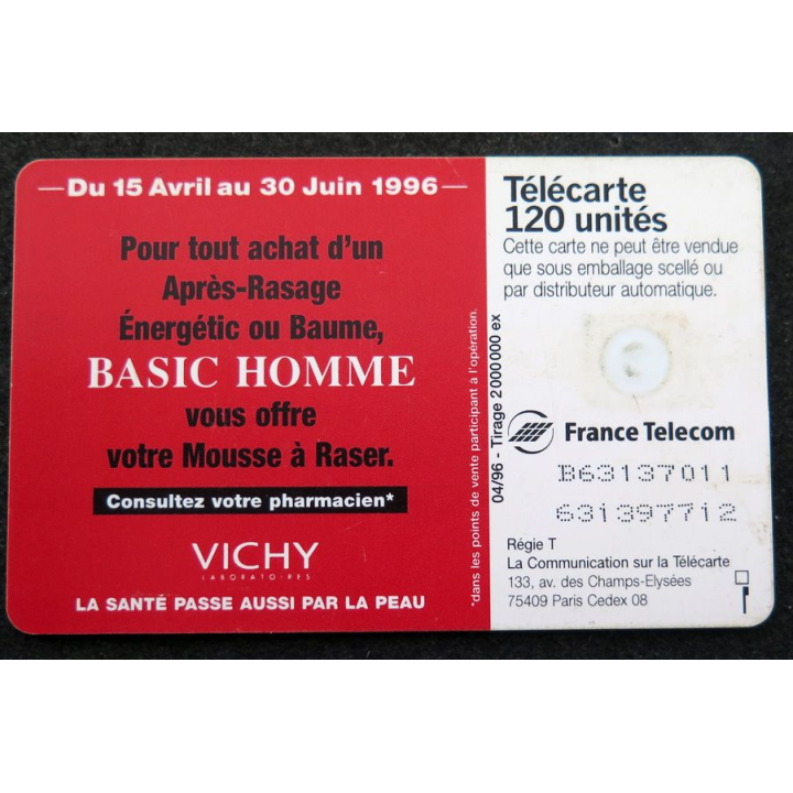 Carte téléphonique télécarte 50 Basic Homme