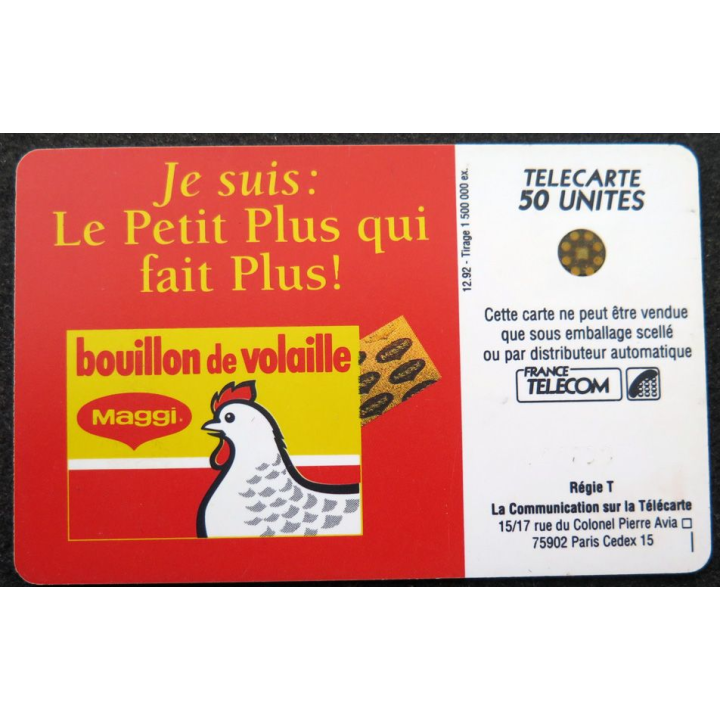 Carte téléphonique télécarte 50 Bouillon de volailles Maggi