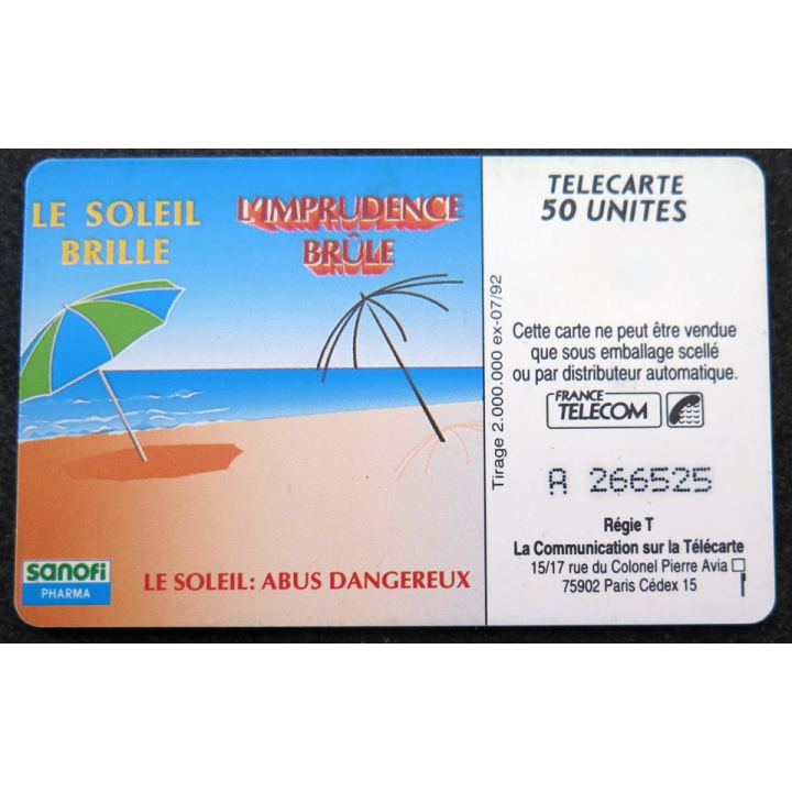 Carte téléphonique télécarte 50 Sanofi Pharma