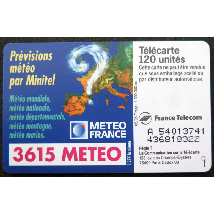 Carte téléphonique télécarte 50 Méteo France