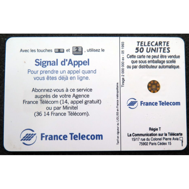 Carte téléphonique télécarte 50 Signal d'Appel 10F par mois