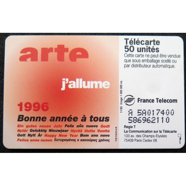 Carte téléphonique télécarte 50 Arte j'allume