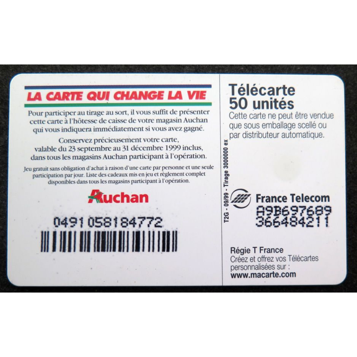 Carte téléphonique télécarte 50 Auchan