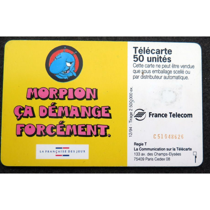 Carte téléphonique télécarte 50 Morpion