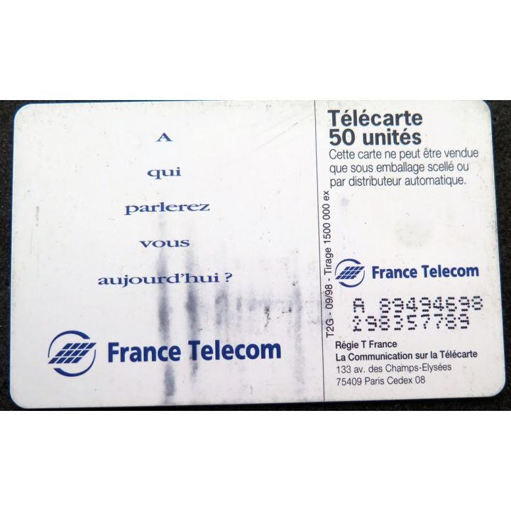 Carte téléphonique télécarte 50 A qui parlerez vous aujourd'hui ?