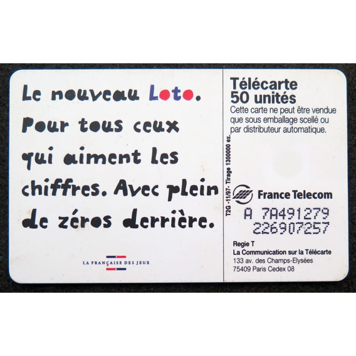 Carte téléphonique télécarte 50 Le Nouveau Loto