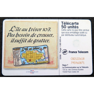 Carte téléphonique télécarte 50 L'Ile aux Trésors