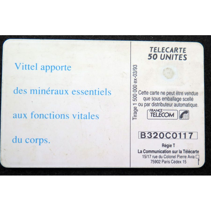 Carte téléphonique télécarte 50 unités Vittel