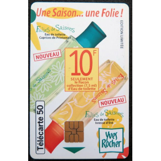 Carte téléphonique télécarte 50 unités Une saison une folie Yves Rocher