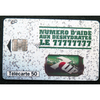 Carte téléphonique télécarte 50 unités Numéro d'aide aux déshydratés 7 Up