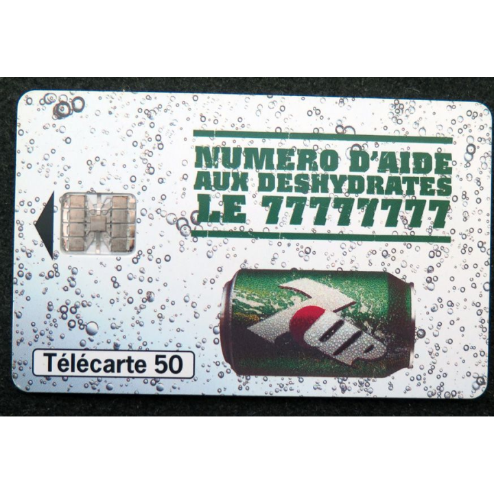 Carte téléphonique télécarte 50 unités Numéro d'aide aux déshydratés 7 Up