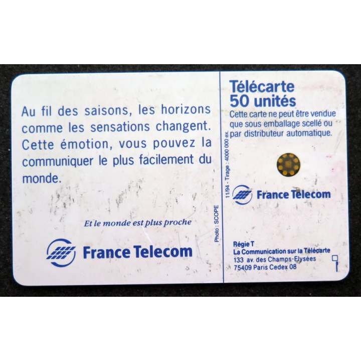 Carte téléphonique télécarte 50 au fil des saisons, les horizons comme les sensations