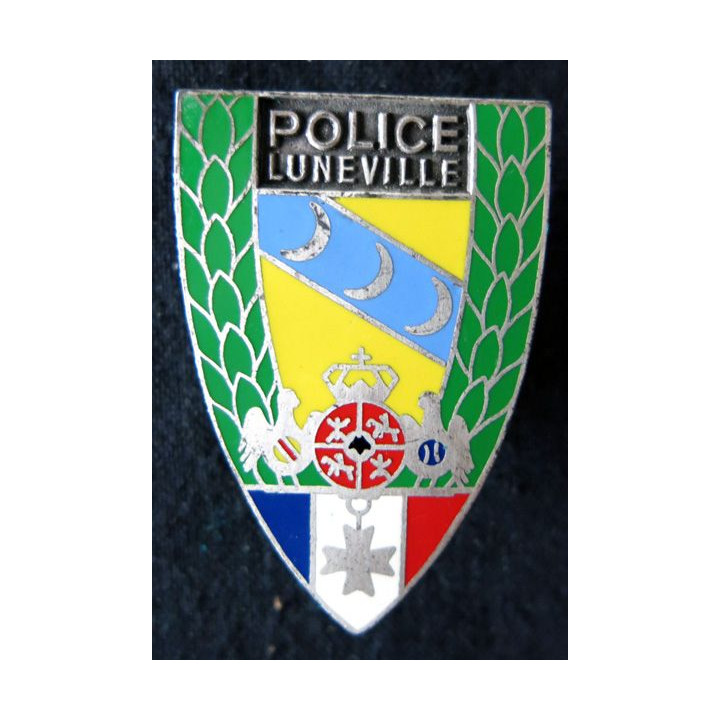 POLICE : insigne métallique de la Police nationale de la ville de Luneville de fabrication Fraisse non mentioné