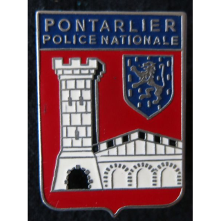 POLICE : insigne métallique de la Police nationale de la ville de Pontarlier de fabrication Fraisse (F.D)
