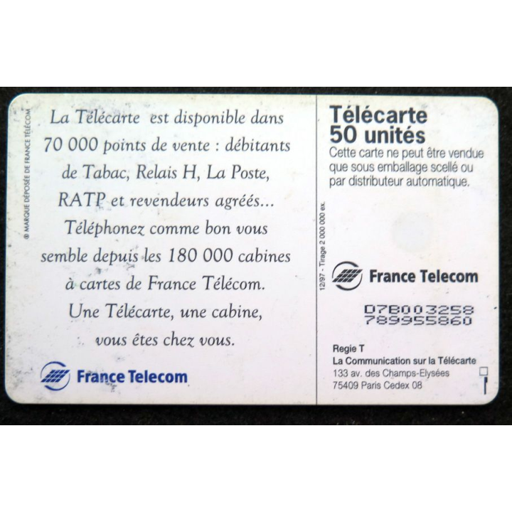 Carte téléphonique télécarte 50 unités Une télécarte, une cabine, vous êtes chez vous