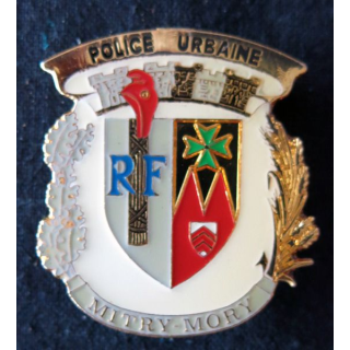 POLICE : insigne métallique de la Police urbaine de la ville de Mitry-Mory de fabrication JPG
