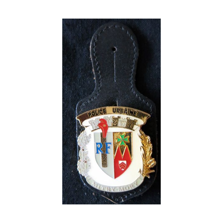 POLICE : insigne métallique de la Police urbaine de la ville de Mitry-Mory de fabrication JPG