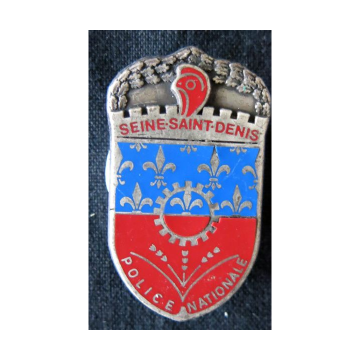 POLICE : insigne métallique de la Police nationale de la Seine Saint Denis de fabrication Fraisse