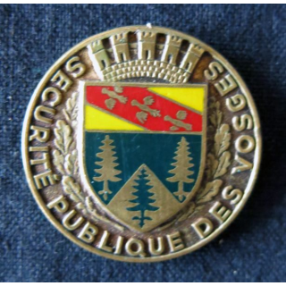 POLICE : insigne métallique de la Sécurité Publique des Vosges de fabrication Drago Paris
