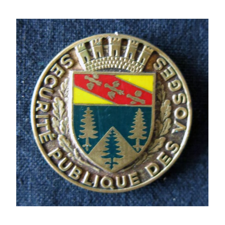 POLICE : insigne métallique de la Sécurité Publique des Vosges de fabrication Drago Paris