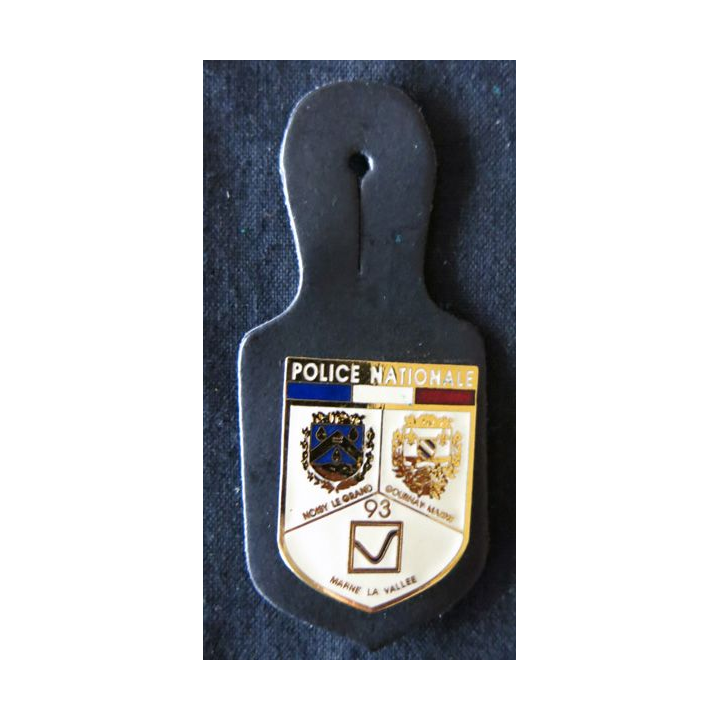 POLICE : insigne métallique de la Police  Nationale de Marne La Vallée, Noisy, Gournay de fabrication JPG