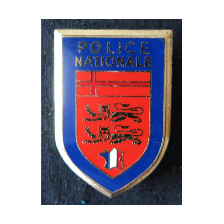 POLICE : insigne métallique de la Police nationale Normandie de fabrication Drago Paris