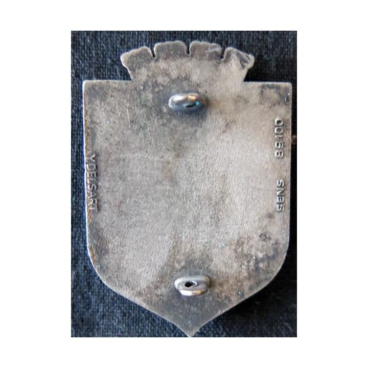 POLICE : insigne métallique de la Police Nationale de la ville de Cahors de fabrication Delsart