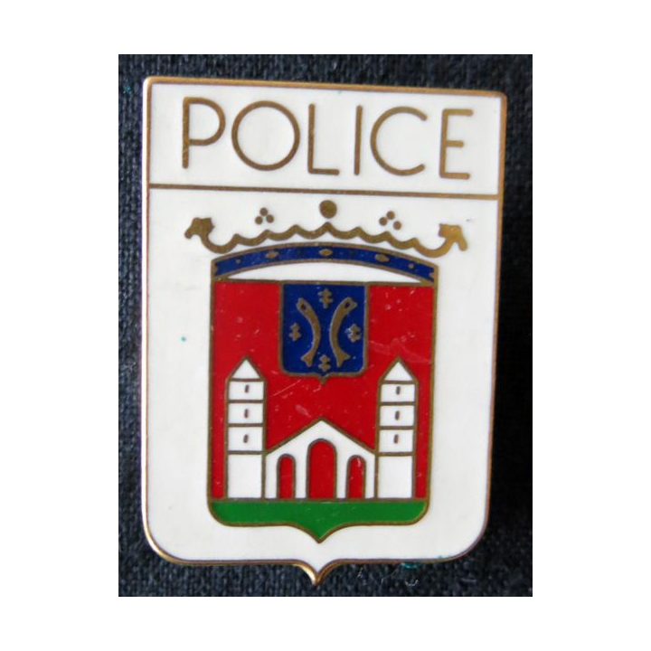 POLICE : insigne métallique de la Police Nationale de la ville de Pont a Mousson de fabrication Fraisse