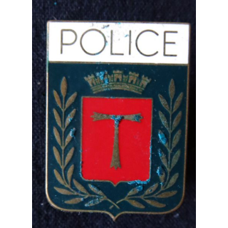 POLICE : insigne métallique de la Police Nationale de la ville de Toul de fabrication Fraisse