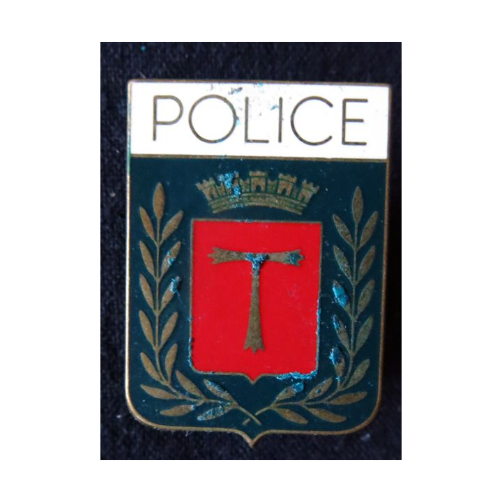 POLICE : insigne métallique de la Police Nationale de la ville de Toul de fabrication Fraisse