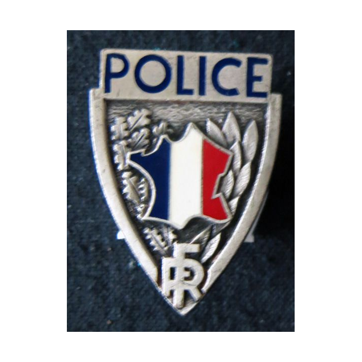 POLICE : insigne métallique de la Police Nationale de fabrication A.B Paris