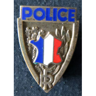 POLICE : insigne métallique de coiffure de la Police nationale de fabrication Fraisse Demey Paris