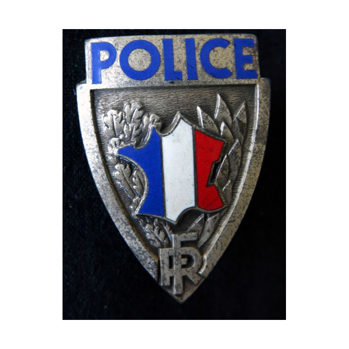 POLICE : insigne métallique decasque de la Police nationale de fabrication Fraisse Demey Paris