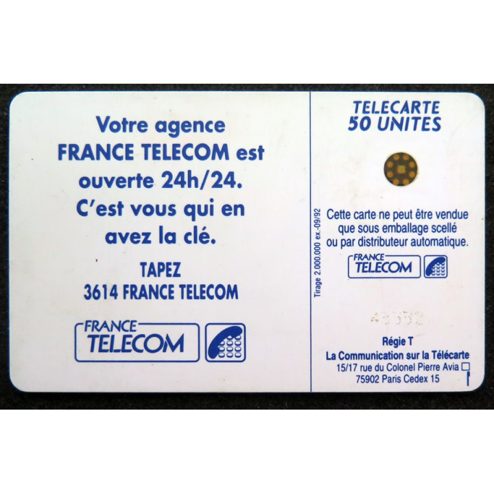 Carte téléphonique télécarte 50 unités 3614 France Telecom