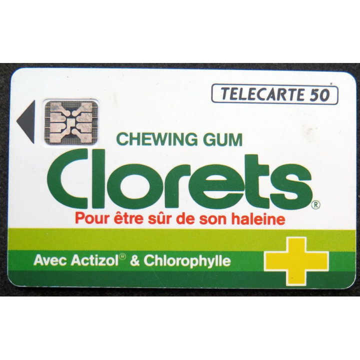 Carte téléphonique télécarte 50 unités Chewing-Gum Clorets 