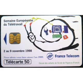 Carte téléphonique télécarte 50 Semaine européenne du Télétravail