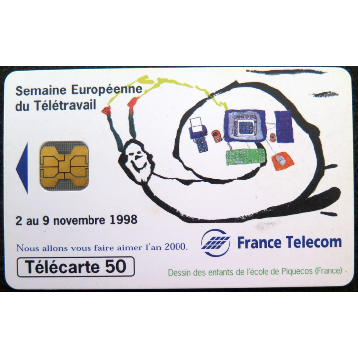 Carte téléphonique télécarte 50 Semaine européenne du Télétravail